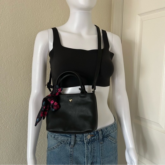 Juicy Couture faux leather shoulder cross body top handle Mini Bag in Black - Picture 3 of 10